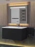 Тумба под раковину Uperwood Lotus Premium 80 39340205461 подвесная цвет Черный матовый