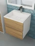 Тумба с раковиной Uperwood Barsa 50 29830205646 подвесная цвет Белый матовый Дуб сонома
