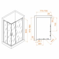 Душевой уголок RGW Passage PA-246 120x80 030824682-11 профиль Хром стекло прозрачное