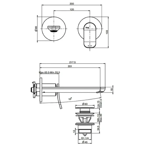 Смеситель для раковины Fima Carlo Frattini Flo F3821WLX8NS цвет Черный матовый