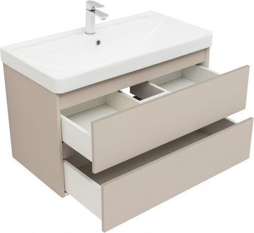 Тумба с раковиной Aquanet Вега 2.0 90 344753 подвесная цвет Бежевый