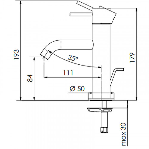Смеситель для раковины Remer X-Style X10NO Черный матовый латунь