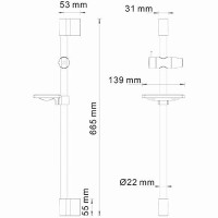 Душевая штанга WasserKRAFT A063 Хром нержавеющая сталь на стену