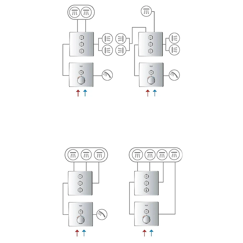 Смеситель для душа Grohe Grohtherm SmartControl 29150LS0 с термостатом Белая луна латунь встраиваемый