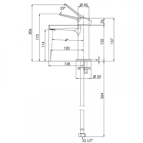 Смеситель для раковины Remer Slash SL12BG Золото брашированное