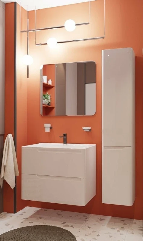 Шкаф пенал Эстет Kare Luxe 35 R ФР-00006002 подвесной Белый МДФ / ЛДСП