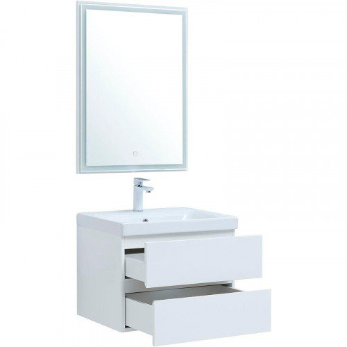 Комплект мебели для ванной Aquanet Беркли 60 306358 подвесной Белый глянец МДФ / ЛДСП