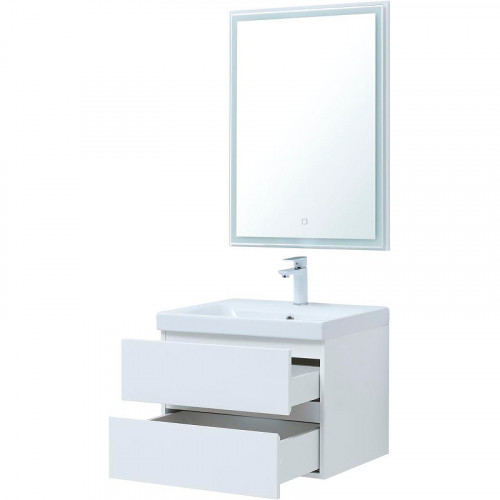 Комплект мебели для ванной Aquanet Беркли 60 306358 подвесной Белый глянец МДФ / ЛДСП