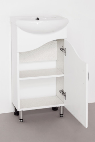 Тумба под раковину Style Line Эко Волна 2 Азов 40 Белый глянец МДФ / ЛДСП