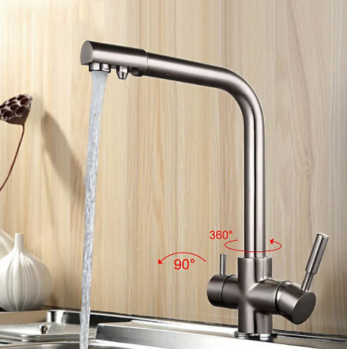 Смеситель для кухни Frap H52 F4352-5 Сатин латунь на столешницу