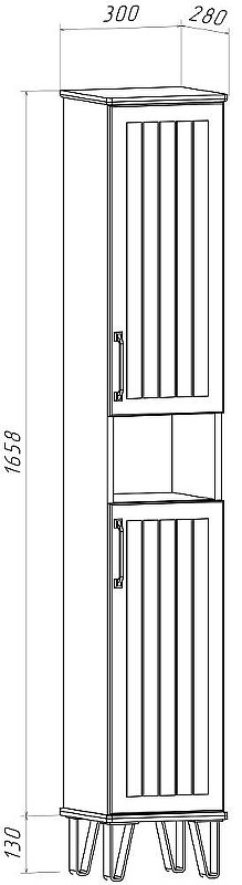 Шкаф пенал DIWO Сочи 30 00-00001269 цвет Зеленый