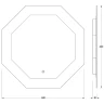 Зеркало Evoform Ledshine 60x60 BY 2603 с подсветкой 19 W - сенсорный выключатель - нейтральный белый свет стекло
