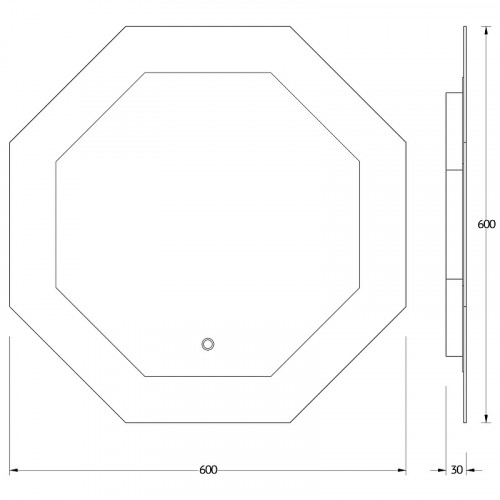 Зеркало Evoform Ledshine 60x60 BY 2603 с подсветкой 19 W - сенсорный выключатель - нейтральный белый свет стекло