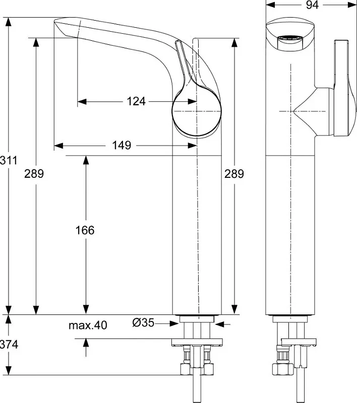 Смеситель для раковины Ideal Standard Melange A4266AA Хром