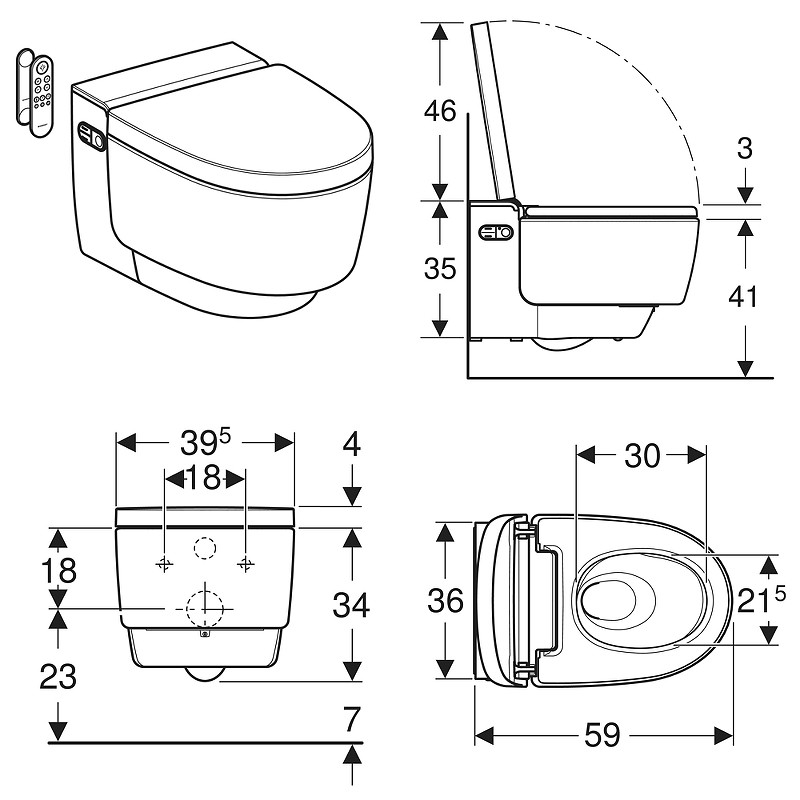 Унитаз биде Geberit AquaClean 146.210.11.1 подвесной цвет Альпийский белый с сиденьем Микролифт