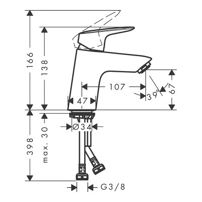 Смеситель для раковины Hansgrohe Logis 71077670 Черный матовый латунь