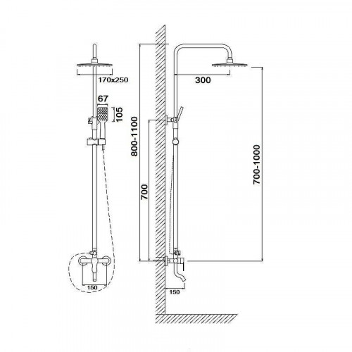 Душевая система Сантаком 7704 цвет Хром