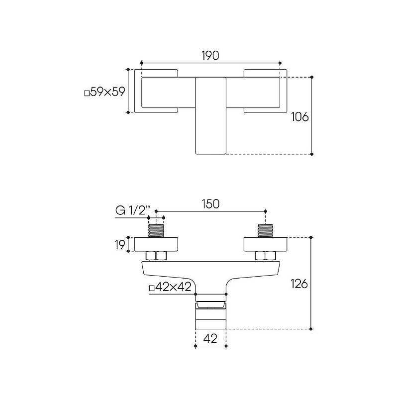 Смеситель для душа Aqueduto Claro CLA0745 цвет Оружейная сталь
