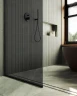 Душевая перегородка Maybah Glass MGD-693-6у 890x1950 в узком профиле Черный стекло графитовое
