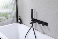 Смеситель для ванны Abber Rund AF8730B Черный матовый латунь встраиваемый
