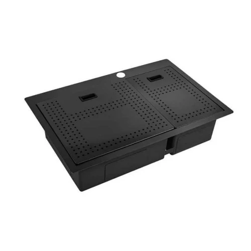 Кухонная мойка ZorG Master 78 ZM N-78-2-52-L GRAFIT с накладками Графит нержавеющая сталь встраиваемый