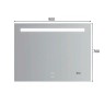 Зеркало Gappo 90 G604-9 с подсветкой с сенсорным выключателем, подогревом и часами стекло