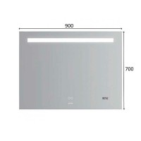 Зеркало Gappo 90 G604-9 с подсветкой с сенсорным выключателем, подогревом и часами стекло