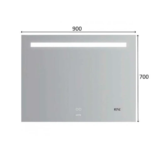 Зеркало Gappo 90 G604-9 с подсветкой с сенсорным выключателем, подогревом и часами стекло