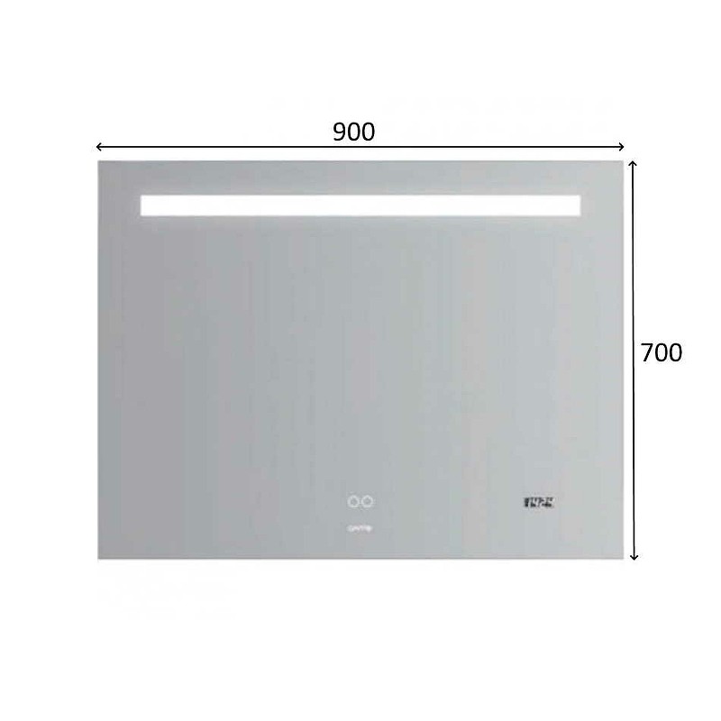 Зеркало Gappo 90 G604-9 с подсветкой с сенсорным выключателем, подогревом и часами стекло
