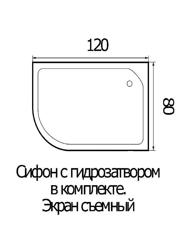 Акриловый поддон для душа Wemor 120х80х24 R 10000000688 цвет Белый