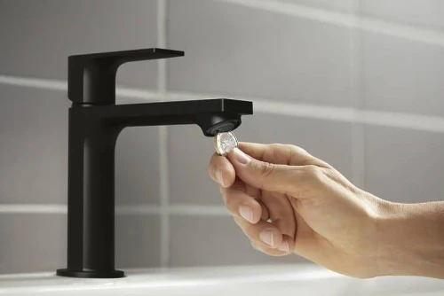 Смеситель для раковины Hansgrohe Rebris E 72559670 цвет Черный матовый