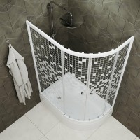 Душевой уголок Triton Коралл 120х80 В L Щ0000061782 профиль Белый стекло прозрачное с узором