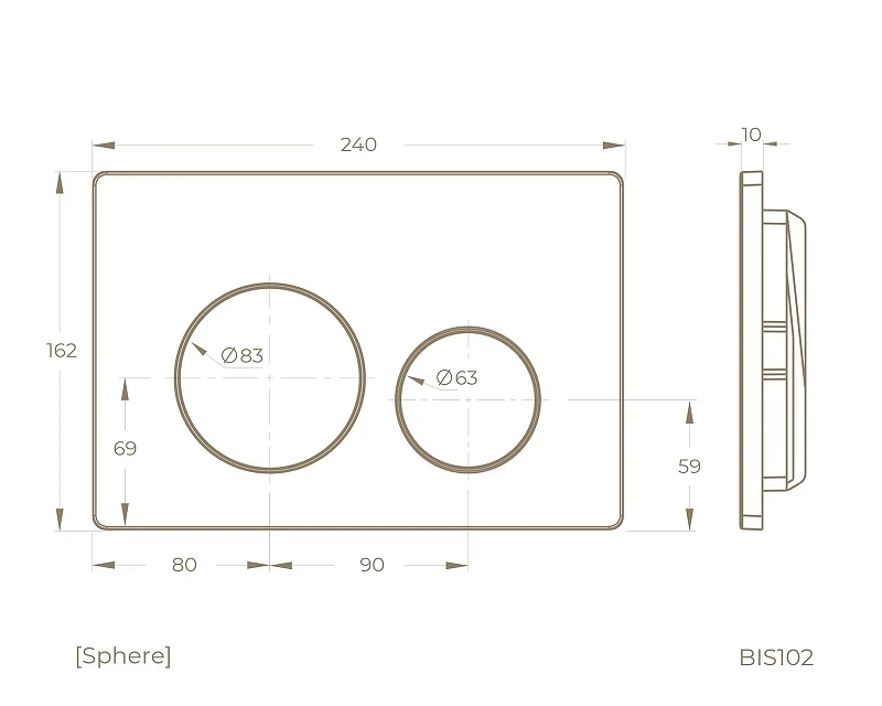 Клавиша смыва Knotlor Sphere BIS102C цвет Хром