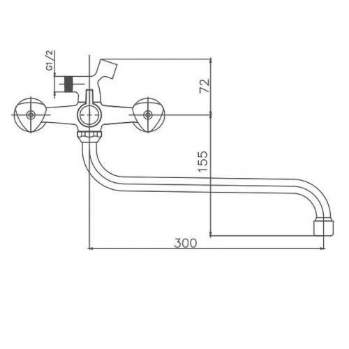 Смеситель для ванны Cron CN2211-2 универсальный цвет Хром