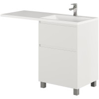 Тумба с раковиной Creto Cafor 110 R 19-W110R Белый глянец МДФ / ЛДСП