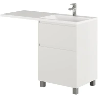 Тумба с раковиной Creto Cafor 110 R 19-W110R Белый глянец МДФ / ЛДСП