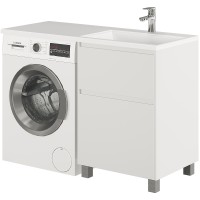 Тумба с раковиной Creto Cafor 110 R 19-W110R Белый глянец МДФ / ЛДСП