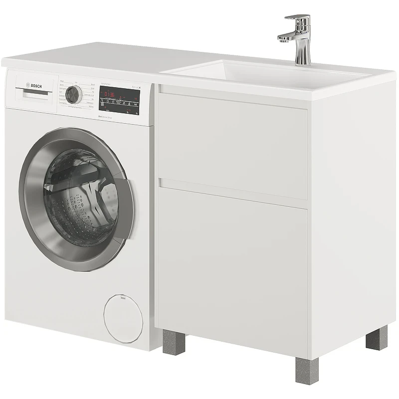 Тумба с раковиной Creto Cafor 110 R 19-W110R Белый глянец МДФ / ЛДСП