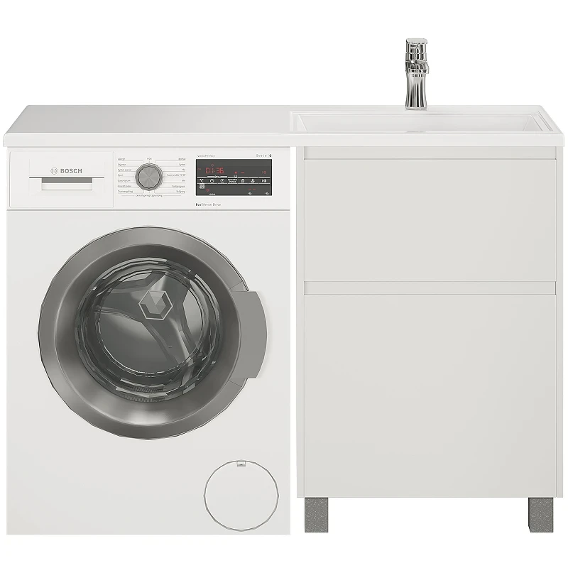 Тумба с раковиной Creto Cafor 110 R 19-W110R Белый глянец МДФ / ЛДСП