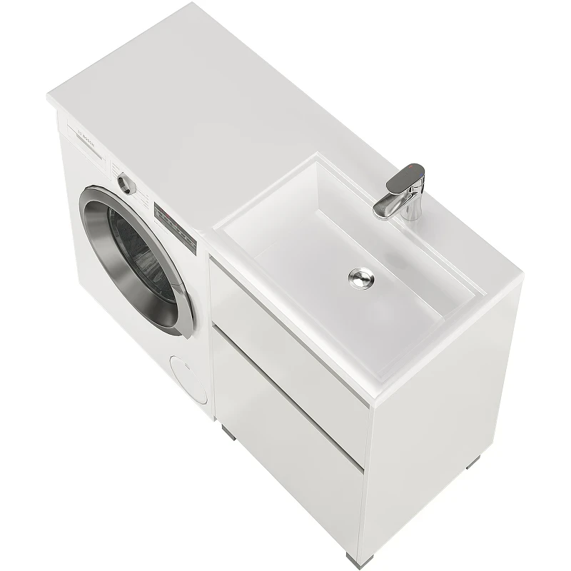 Тумба с раковиной Creto Cafor 110 R 19-W110R Белый глянец МДФ / ЛДСП