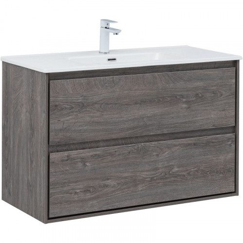 Тумба под раковину Aquanet Милан 100 336375 подвесная Дуб рошелье МДФ / ЛДСП
