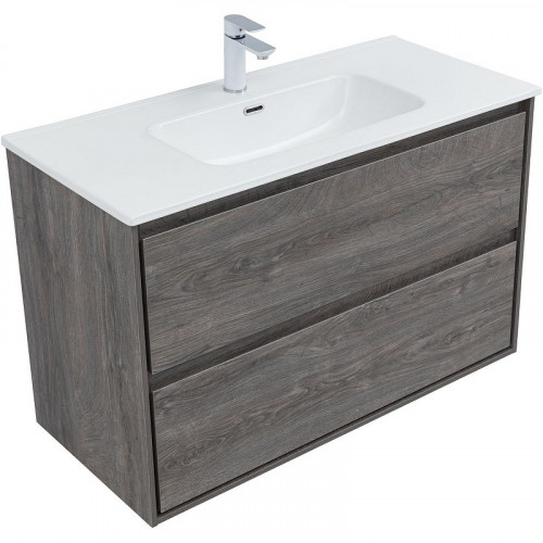 Тумба под раковину Aquanet Милан 100 336375 подвесная Дуб рошелье МДФ / ЛДСП