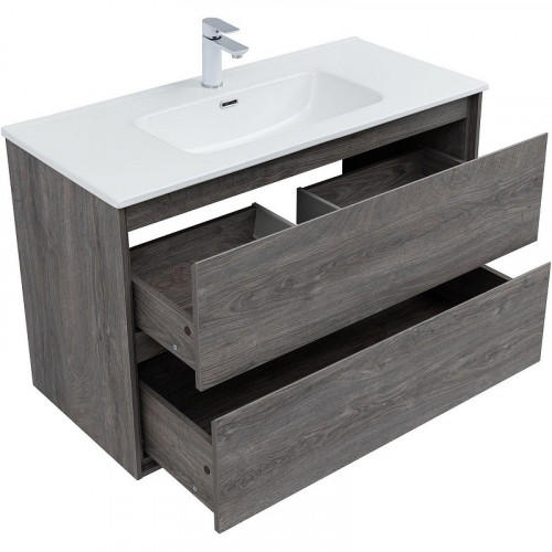 Тумба под раковину Aquanet Милан 100 336375 подвесная Дуб рошелье МДФ / ЛДСП