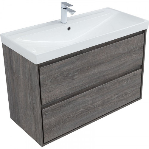 Тумба под раковину Aquanet Милан 100 336375 подвесная Дуб рошелье МДФ / ЛДСП