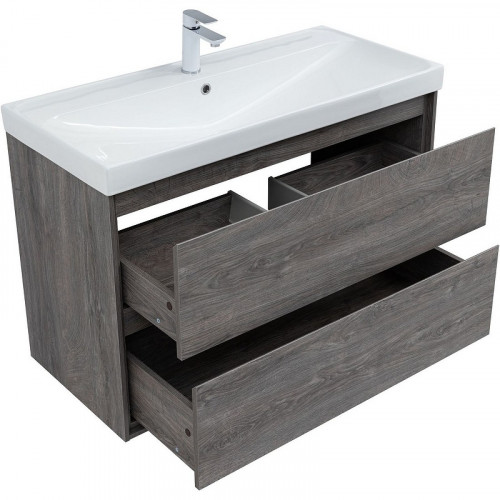 Тумба под раковину Aquanet Милан 100 336375 подвесная Дуб рошелье МДФ / ЛДСП