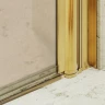 Душевая дверь Maybah Glass MGD-442-3 990х1980 двустворчатая на монопетлях Золото стекло бронзовое матовое