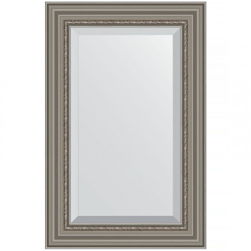 Зеркало Evoform Exclusive 86х56 BY 1237 с фацетом в багетной раме - Римское серебро 88 мм стекло