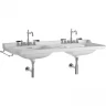 Раковина Kerasan Waldorf 150 4143K1bi/cr*3 двойная Белая фарфор подвесная, полувстраиваемая