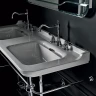 Раковина Kerasan Waldorf 150 4143K1bi/cr*3 двойная Белая фарфор подвесная, полувстраиваемая