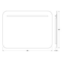 Зеркало Evoform Ledline 60x80 BY 2145 с подсветкой 6.5 W - без выключателя стекло